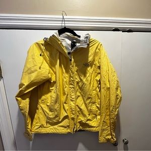 The North Face yellow raincoat - hooded - women small